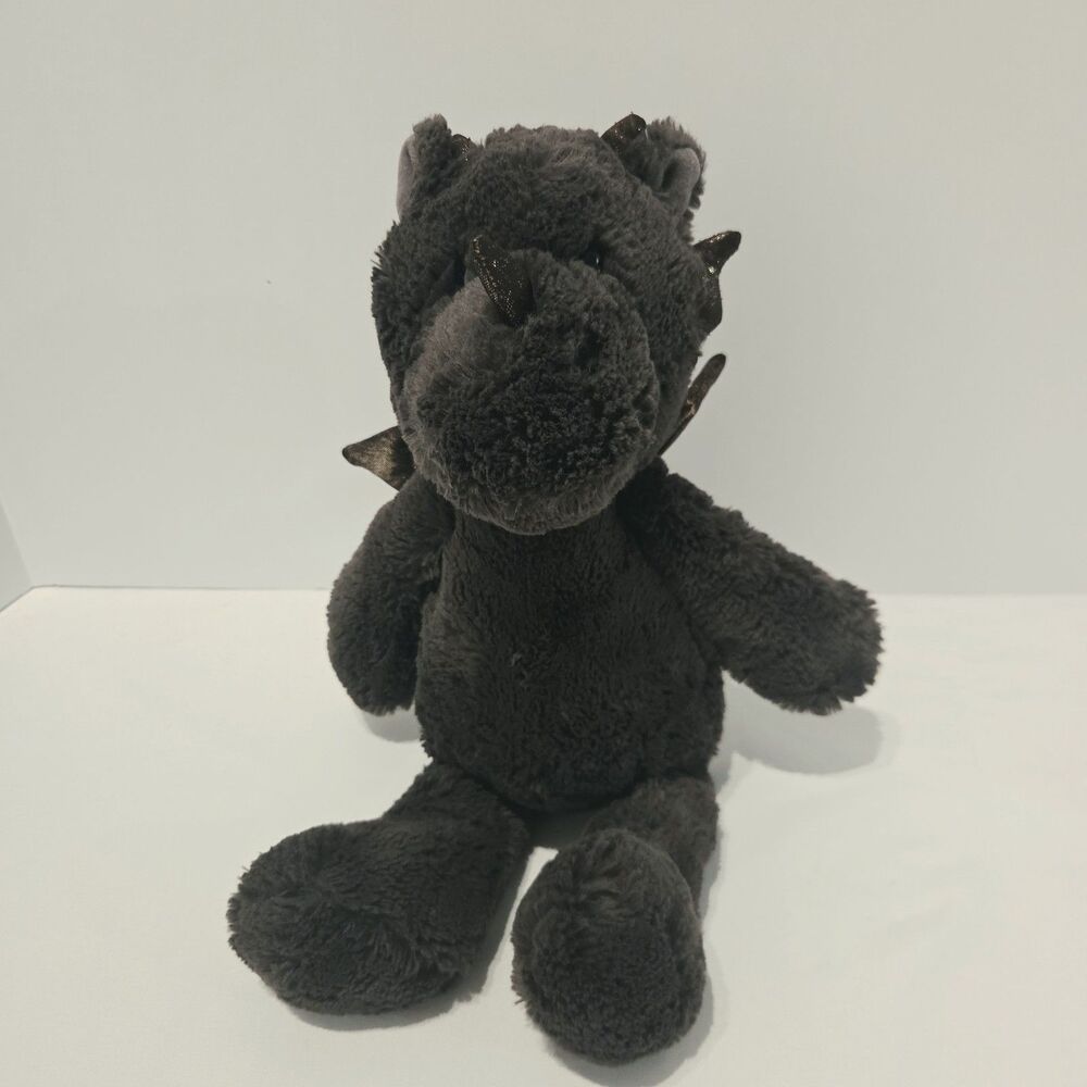 Aurora Cuddly Friends Midnight Dragon Plush Stuffed Animal Black Gold Wings